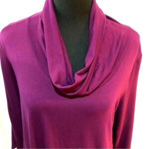 J. Jill Burgundy Cowl Neck Top, Size MP